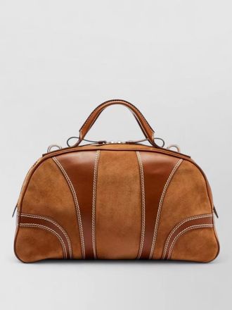 Dries Van Noten dustin medium leather suede travel bag
