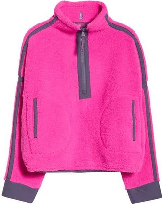 Free People FP Movement Mountain High Fleece Half Zip Pullover in Fuschia Flirt at Nordstrom, Size X-Small