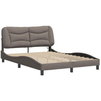 vidaXL Con Led Sin Colch&oacute;n Tela Gris Taupe 140x190 Cm Vidaxl