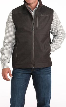 Cinch Softshell Bonded Vest In Brown