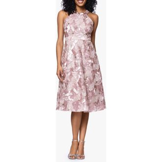 Betsy & Adam Soutache Sequin Sleeveless Cocktail Dress in Blush at Nordstrom, Size 14P