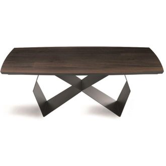 Capodarte Capodarte - Tavolo fisso wall 200 cm con base in metallo Nero e piano in Rovere Termico