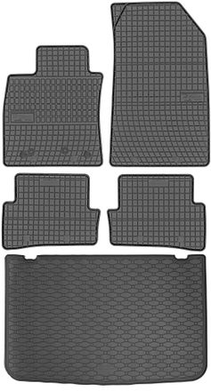 OEM Renault Clio Iv Hatchback De 03.2013 A 02.2021 Set - Alfombrillas De Goma Para Coche + Alfombrilla Para Maletero