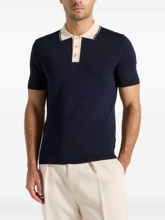 Mani&egrave;re De Voir Roux contrast-collar polo shirt - Blue