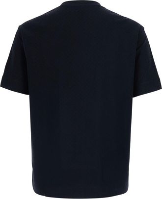 Emporio Armani Mens T-Shirt Cotton Jacquard Blue T-Shirts And Polos