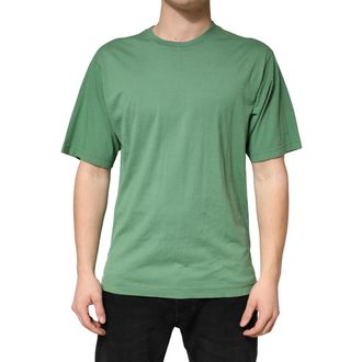 Dolce & Gabbana LightGreen Cotton Crewneck Short Sleeve Mens T-Shirt (Pre-Owned)