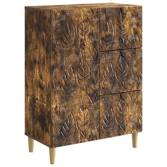 vidaXL Aparador Roble Ahumado 66 X 34,5 X 90 Cm Madera De Ingenier&iacute;a Vidaxl