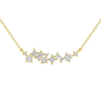 Pompeii3 1Ct TW Diamond Mixed Fancy Shape Designer Necklace 14k Gold Lab Grown Pendant