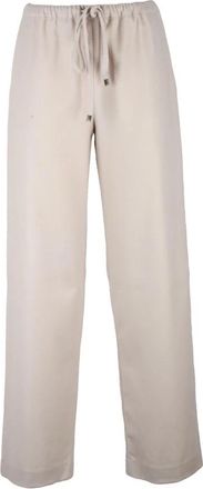 Antonelli Wijde broek - Dames - Wijde Broeken - Beige - S - Wol - Broeken