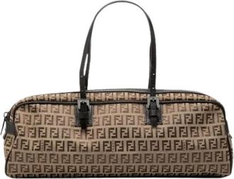 Fendi Pre-owned Vintage Schoudertas - Dames - Vintage Schoudertas - Beige - ONE Size - Leer - Vintage
