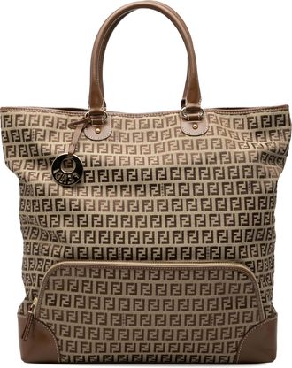 Fendi Pre-owned Womens Zucchino Canvas Chef Shopping Tote - Tan Textile - One Size