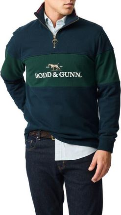 Rodd & Gunn Foresters Peak Quarter Zip Pullover in Eclipse at Nordstrom, Size Xxx-Large