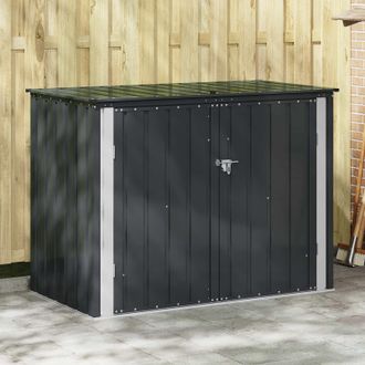 vidaXL Vidaxl Scatola Di Stoccaggio Per Giardino Nero 151,5 X 82 X 110,5 Cm