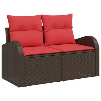 vidaXL Sof&aacute; De Jard&iacute;n Marr&oacute;n 124 X 62 X 85cm Rat&aacute;n Sint&eacute;tico Vidaxl