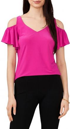Chaus Cold Shoulder Top in Fiercely Fuchsia 686 at Nordstrom, Size Medium