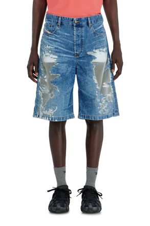 Diesel Shorts in devor&eacute; denim - Denim short pants - Unisex - Blue