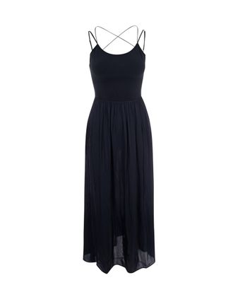Sessun Long Dress with Ballerina Straps and Fluid Satin Skirt