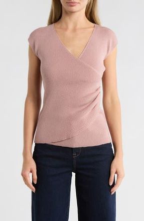 Max Studio Cap Sleeve Wrap Sweater in Mauve at Nordstrom Rack, Size X-Large