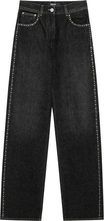 Versace Borduurwerk High-Waist Regular Jeans - Dames - Loose Fit Jeans - Zwart - W27 - Katoen - Jeans