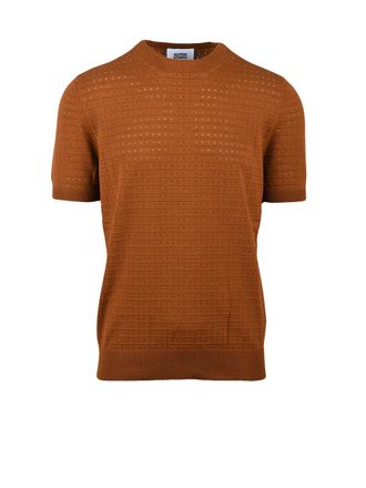 Alpha Studio Multicolor Cotton Polyester Crew Neck Knitwear Top