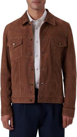 Bugatchi Western Suede Shirt Jacket in Tobacco at Nordstrom Rack, Size X-Large