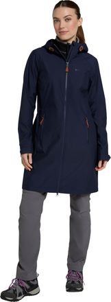 Mountain Warehouse Iona Womens Longline Softshell - Water-resistant Rain Jacket with Adjustable Hood - Best for Spring Summer, Walking, Outdoors, Hiking & Trekking Navy 