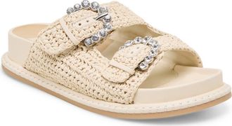 Dolce Vita Shauny Crystal Wedge Sandal in Oatmeal Knit at Nordstrom, Size 9.5