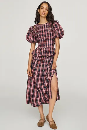 Damson Madder Josie 100% Cotton Midi Skirt