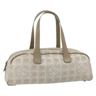 Chanel Pre-owned Handbags, female, Beige, Size: ONE SIZE Pre-owned Vintage Nylon Shoulder Bag