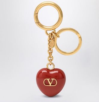 Valentino Garavani Bag charm keyring Coeur Royal in red