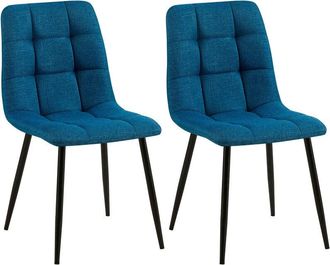 Clp Lote De 2 Sillas De Comedor Tilde Azul Tela