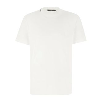 Dolce & Gabbana T-Shirts, male, White, Size: XL Logo Patch T-shirt