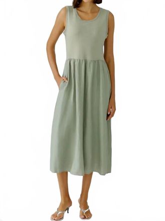 Oui Sleeveless Midi Dress In Seagrass