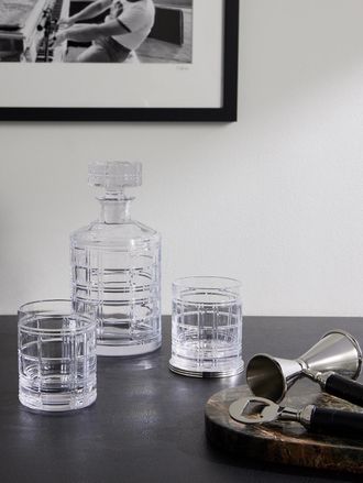 Ralph Lauren Home Hudson Plaid Crystal Decanter Gift Set