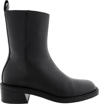 Bally Austine Block Heel Leather Boots, Brand Size 38 ( US Size 7.5 )