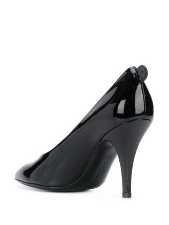 Ferragamo Patent Leather Almond-Toe Pumps - Black
