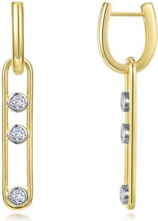 Lafonn Simulated Diamond Paper Clip Drop Earrings in Gold/White at Nordstrom Rack