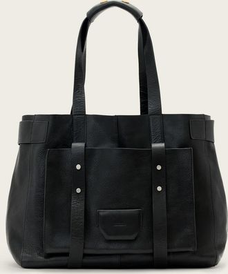 AllSaints Leather Ursa Grain Leather Tote Bag, Size: One Size