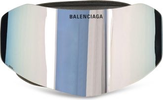 Balenciaga Mens Sunglasses Ski Mask Mirrored Silver Mirror Polyamide