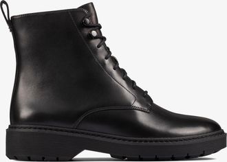 Clarks Womens Witcombe Hi 2 Black Leather Boots - Size UK 4