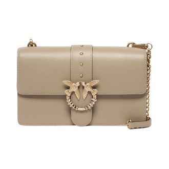 Pinko Love Bag - Dames - Schoudertassen - Beige - ONE Size - Leer - Tassen