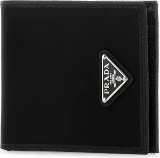 Prada Mens Black Fabric And Leather Wallet Nero Poliammidericiclata-Vitello Portafogli