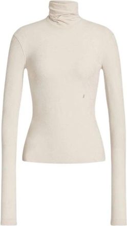 Alberta Ferretti Stretch Velvet Turtleneck Top - Dames - Coltruien - Beige - M - Truien & Vesten