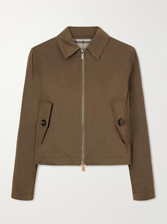 Burberry Giacca In Misto Cotone Gabardine Capsule - Verde