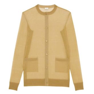 Saint Laurent Sheer Silk Cardigan, Size Medium