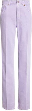 Chlo&eacute; Garment Dyed Straight Leg Jeans in Lavender Fog at Nordstrom, Size 26