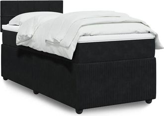 vidaXL Cama Box Spring Con Colch&oacute;n Cuero Sint&eacute;tico Negro 90x190 Cm Vidaxl