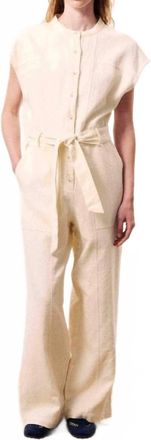 FRNCH Celestia Textured Jumpsuit In Cream