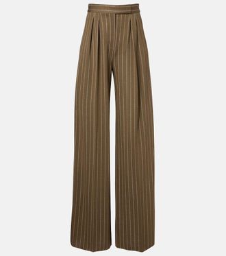 Max Mara Pinstripe pleated wide-leg pants