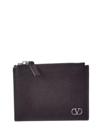 Valentino Vlogo Signature Leather Card Case